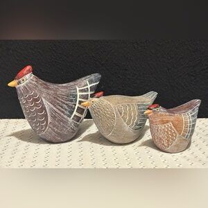 Melrose 85479 Chicken Figurine, Set of 3, 4.25-inch Height, Resin